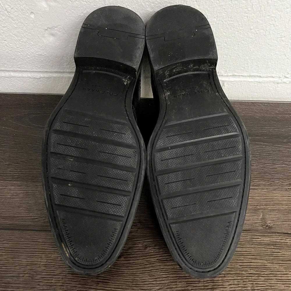Cole Haan‎ Mens Buckland Saddle Oxfords Dress Shoes Black Almond Toe Lace Up 11M